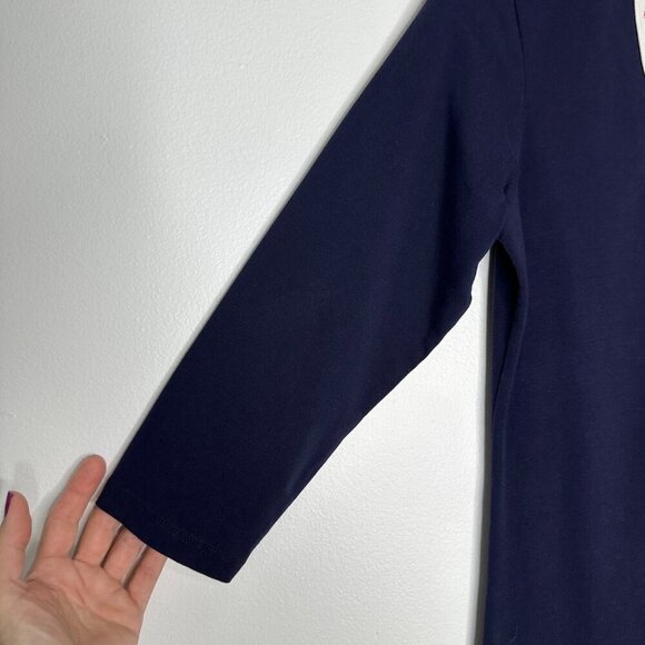 Spartina 449 Embroidered Monica Shift Dress Size Small Navy Blue Stretch Boho - Picture 6 of 13